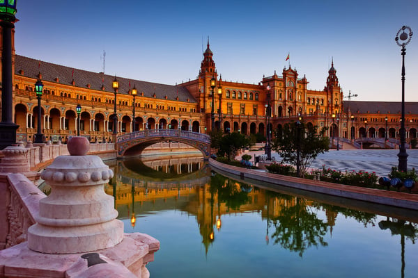 Square of Spain at Night, Sevilla, Spain